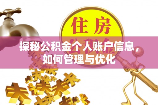 南岗探秘公积金个人账户信息，如何管理与优化