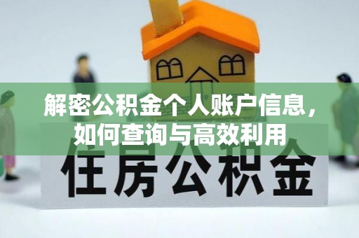 南岗解密公积金个人账户信息，如何查询与高效利用