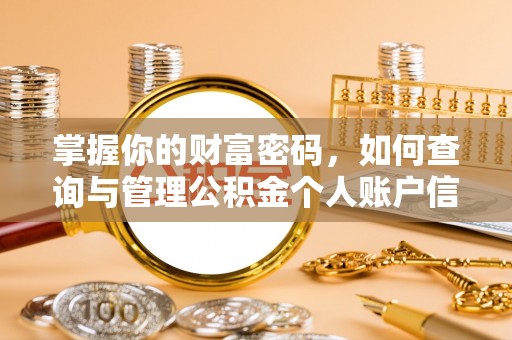 南岗掌握你的财富密码，如何查询与管理公积金个人账户信息