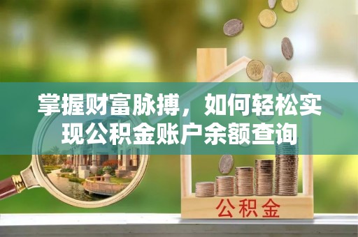 南岗掌握财富脉搏，如何轻松实现公积金账户余额查询